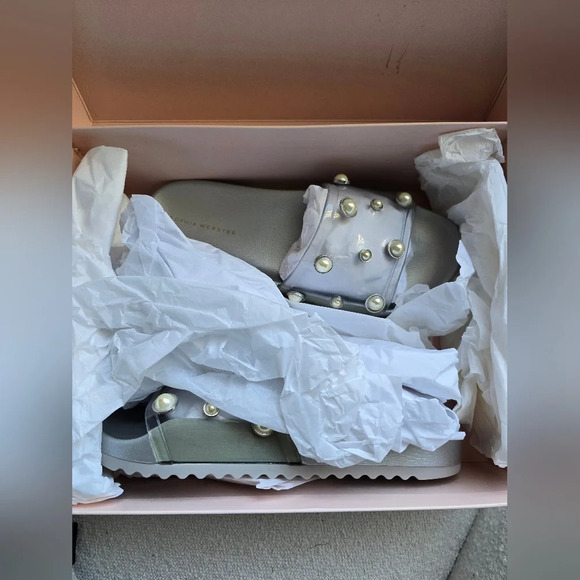 Sophia Webster, Dina Gem Slide, Silver & Pearl, Size 8/39 - NIB! - Picture 7 of 12